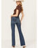 Image #3 - Mia and Moss Women's Kentucky Blues Medium Wash High Rise Flare Stretch Jeans, Medium Wash, hi-res