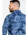 Image #2 - Rock & Roll Denim Men's Spray Washed Satin Plaid Long Sleeve Western Shirt , Blue, hi-res