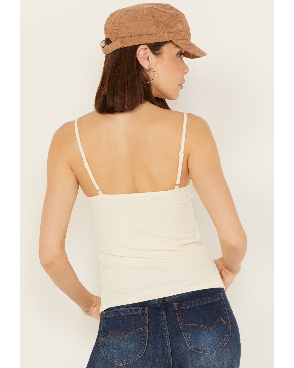 Image #4 - Shyanne Women's Crochet Rib Cami, Cream, hi-res