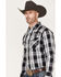 Image #2 - Ely Walker Men's Jack Daniel's Plaid Print Long Sleeve Snap Western Shirt, Black, hi-res