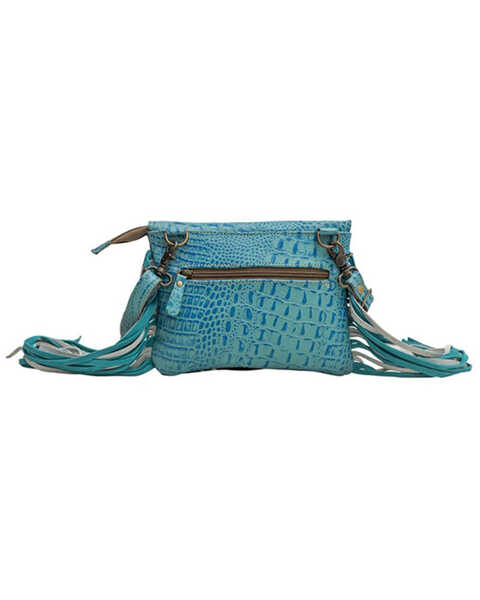 Image #3 - Myra Bag Women's Leivitate Hand-Tooled Crossbody Bag, Turquoise, hi-res