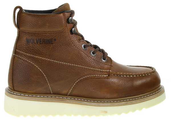 Wolverine Men's 6" Lace-Up Wedge Work Boots - Round Toe, Brown, hi-res