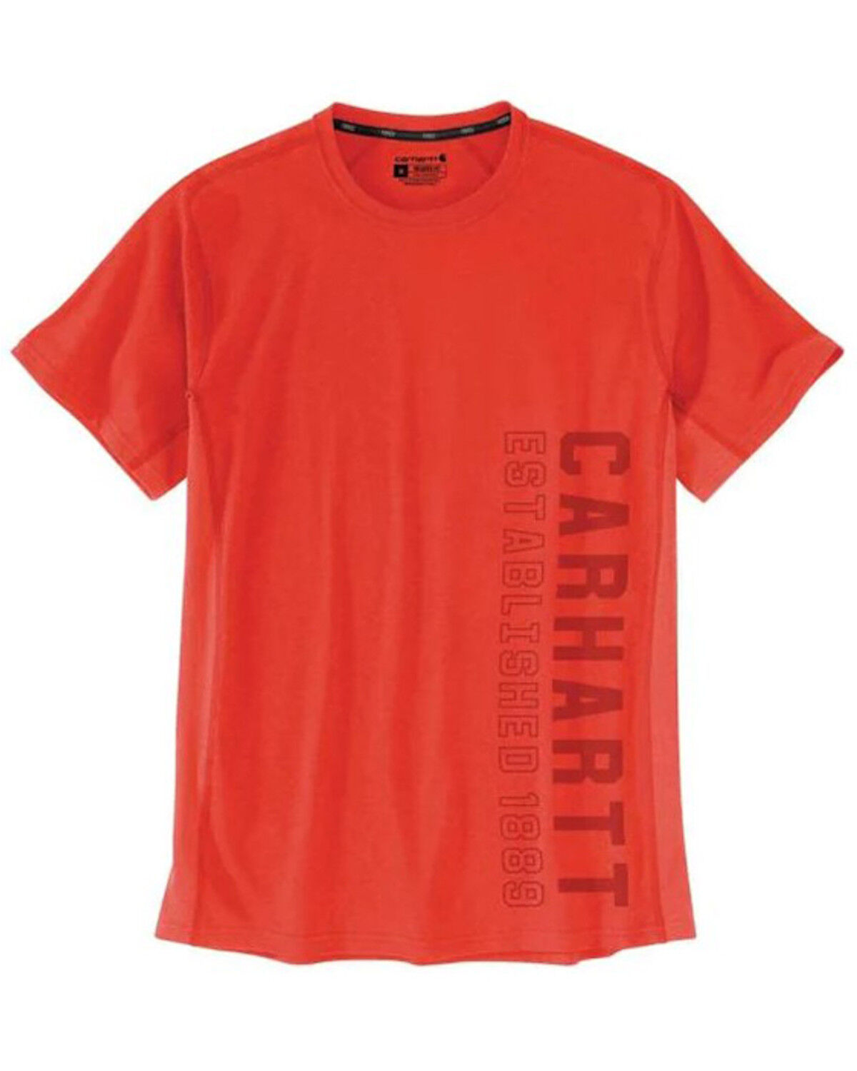 Image #1 - Carhartt Men's Force Midweight Logo Graphic Short Sleeve Work T-Shirt, Red, hi-res