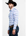 Image #3 - Scully Signature Soft Series Men's Multi Med Plaid Long Sleeve Western Shirt, Blue, hi-res