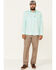 Image #2 - Hooey Men's Solid Habitat Sol Long Sleeve Pearl Snap Western Shirt, Teal, hi-res