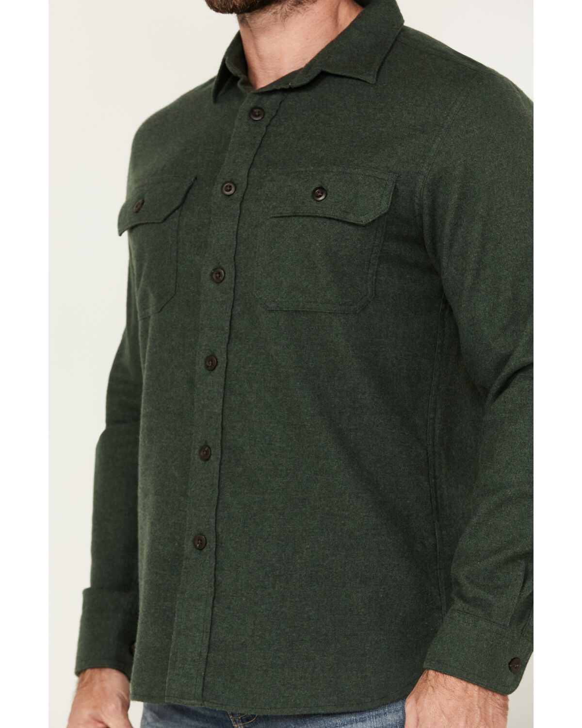 Image #3 - Pendleton Men's Burnside Solid Long Sleeve Button-Down Flannel Shirt, , hi-res