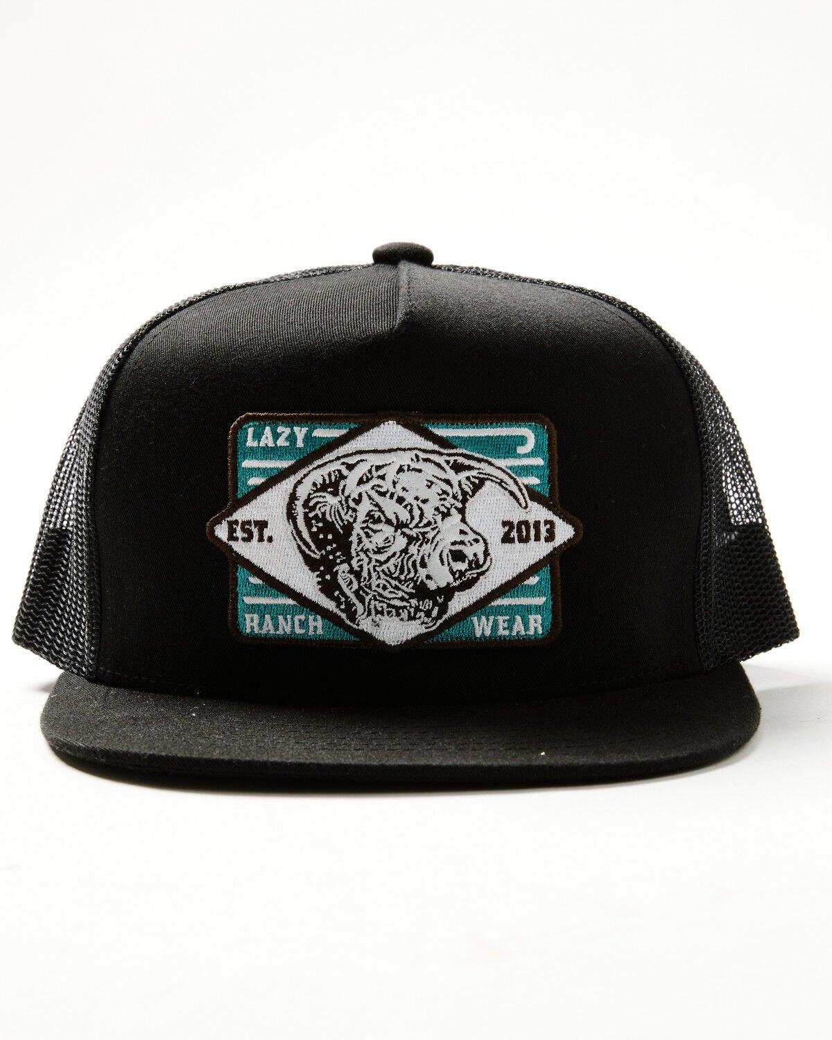 Lazy J Ranch Wear Boys' Iron Horn Ball Cap, Black, hi-res