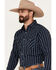 Image #2 - Ely Walker Men's Striped Long Sleeve Pearl Snap Western Shirt, Black, hi-res