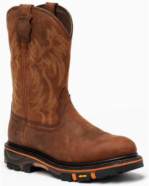 Cody James Men's Decimator Western Work Boots - Soft Toe, Brown, hi-res