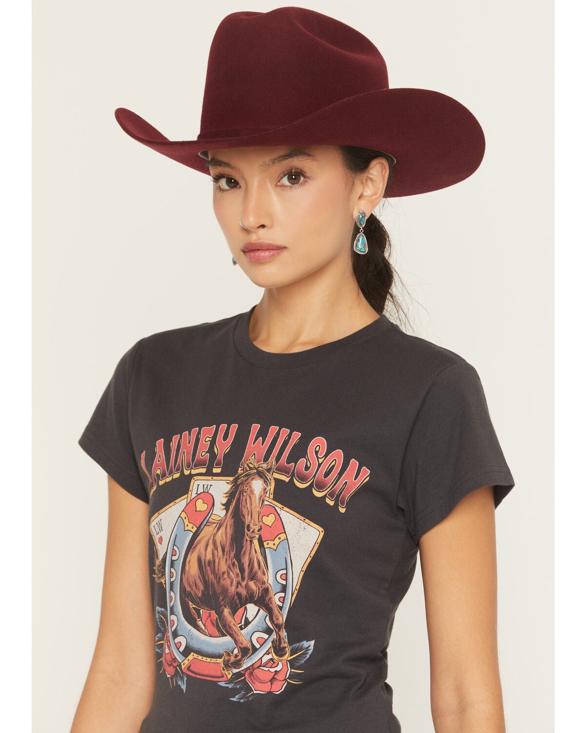 Image #2 - Wrangler X Lainey Wilson Women's Horse Cards Short Sleeve Graphic Tee, Black, hi-res