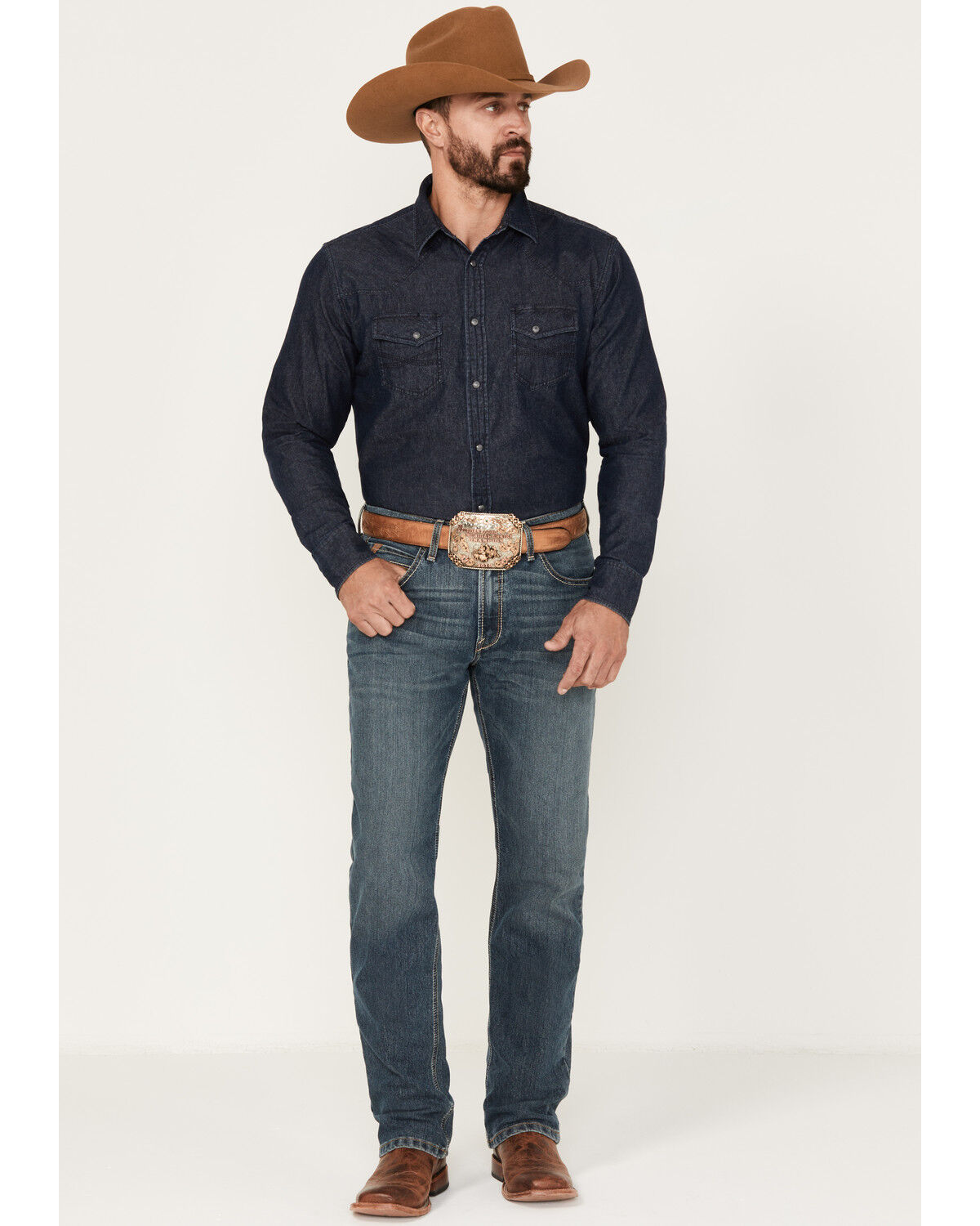 Image #1 - Ariat Men's M4 Relaxed Silvano Straight Denim Jeans - Big, , hi-res