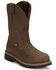 Image #1 - Justin Men's Carbide Pull-On Work Boots - Steel Toe, Brown, hi-res
