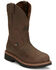 Image #1 - Justin Men's Carbide Pull-On Work Boots - Steel Toe , Brown, hi-res