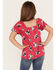 Image #4 - Wrangler Girls' Cow Head Print Puff Sleeve Shirt, Hot Pink, hi-res