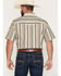 Image #4 - Ely Walker Men's Striped Short Sleeve Pearl Snap Western Shirt, Cream, hi-res