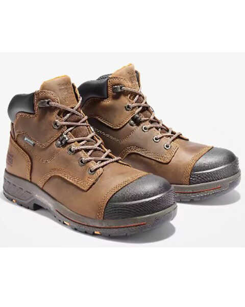 Image #1 - Timberland Pro® Men's 6" Helix Waterproof Work Boots - Composite Toe , Brown, hi-res