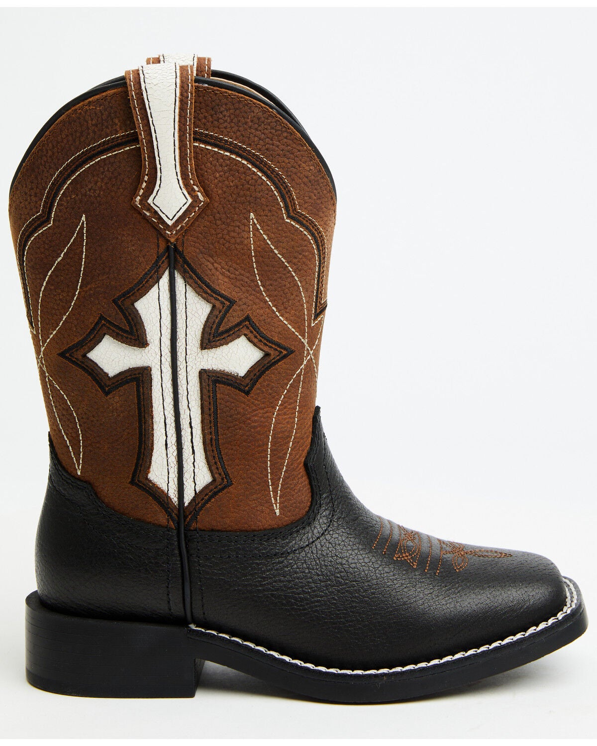 Image #2 - Cody James Boys' Zeke Western Boots - Broad Square Toe, Black, hi-res