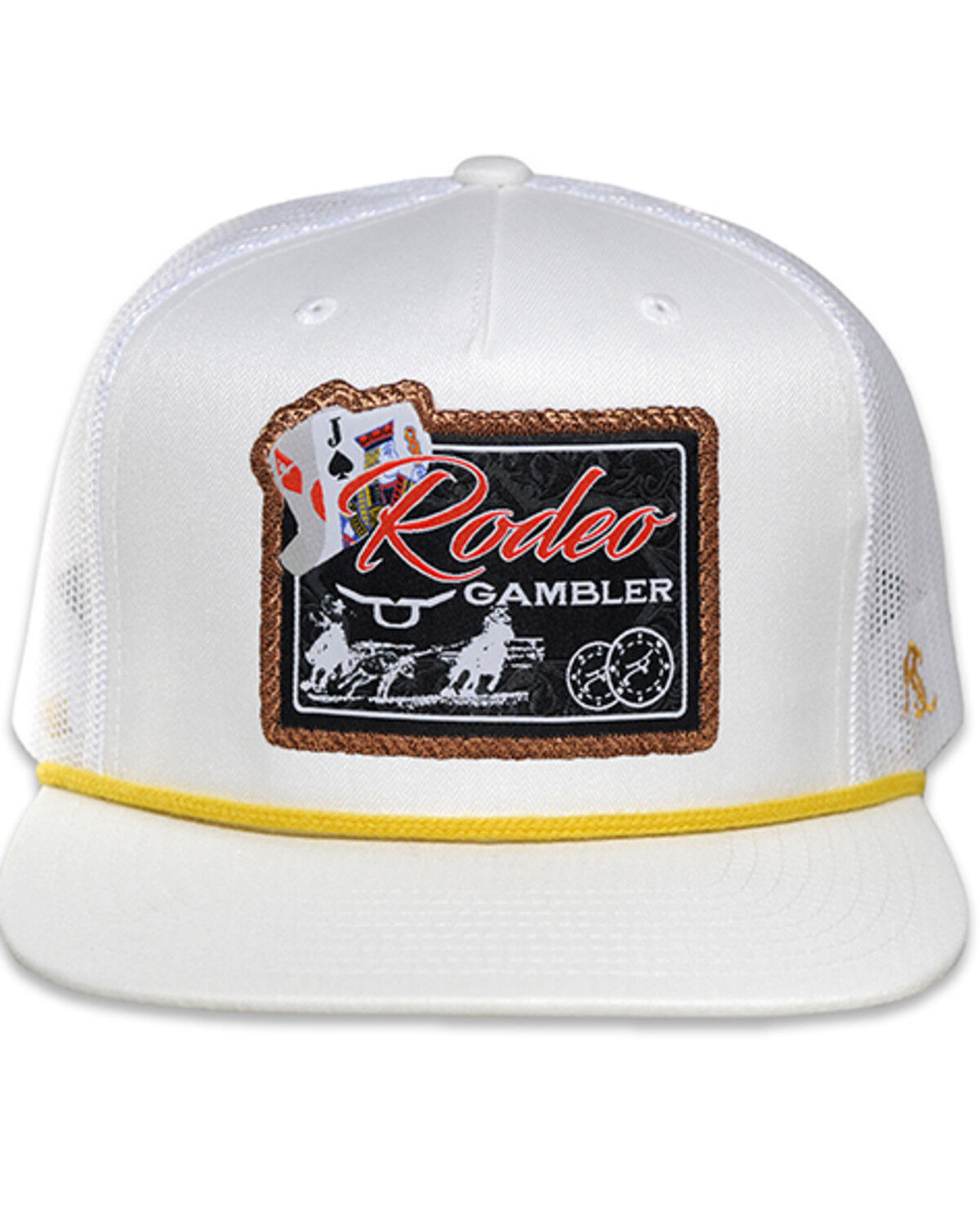 Image #3 - RopeSmart Men's Rodeo Gambler Patch Ball Cap, White, hi-res