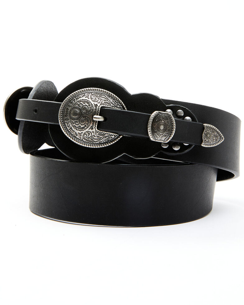 Shyanne Black Wide Strap Antique Buckle , Black, hi-res