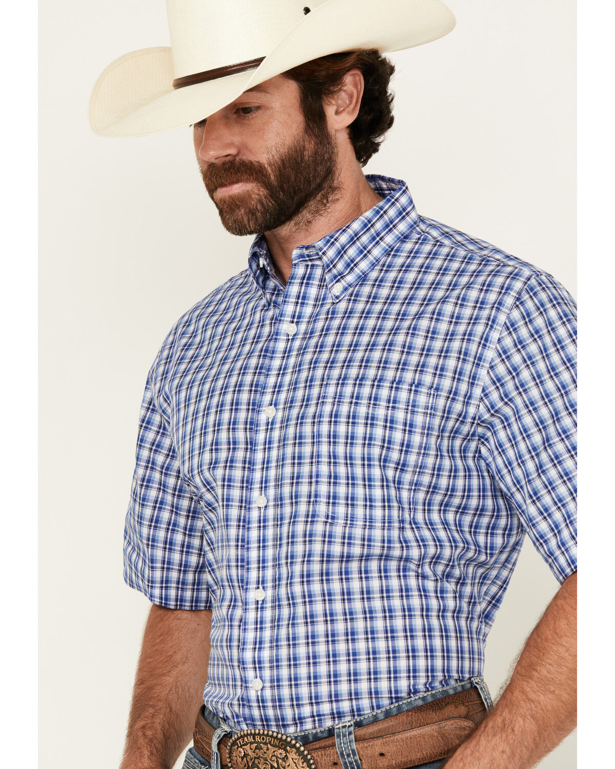 Image #2 - Wrangler Riata Men's Assorted Plaid Print Short Sleeve Button-Down Western Shirt - Big, , hi-res