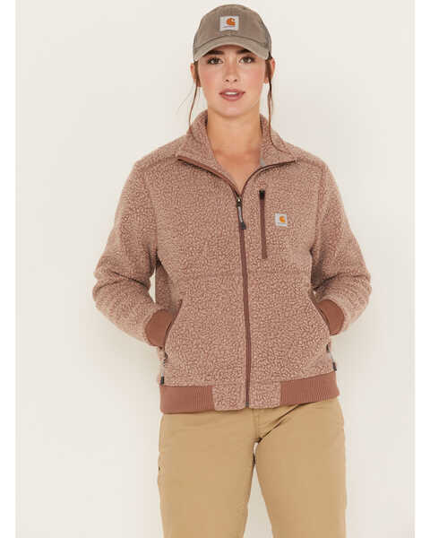 Image #1 - Carhartt Women's Fleece Jacket, Brown, hi-res