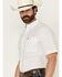 Image #2 - Ariat Men's Grant Geo Print Short Sleeve Button-Down Western Shirt - Tall, White, hi-res