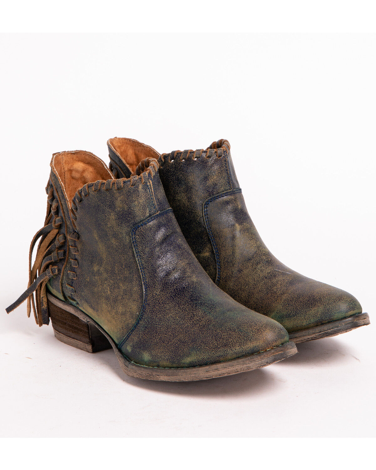 Image #4 - Circle G Women's Fringe Booties - Round Toe, , hi-res
