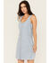 Image #1 - Wrangler Retro Women's Striped Print Sleeveless Button-Down Mini Dress, Blue, hi-res