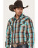 Image #2 - Roper Men's West Made Plaid Print Long Sleeve Western Snap Shirt, Brown, hi-res