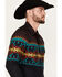 Image #2 - Rock & Roll Denim Men's Southwestern Print Stretch Long Sleeve Snap Western Shirt, Black, hi-res