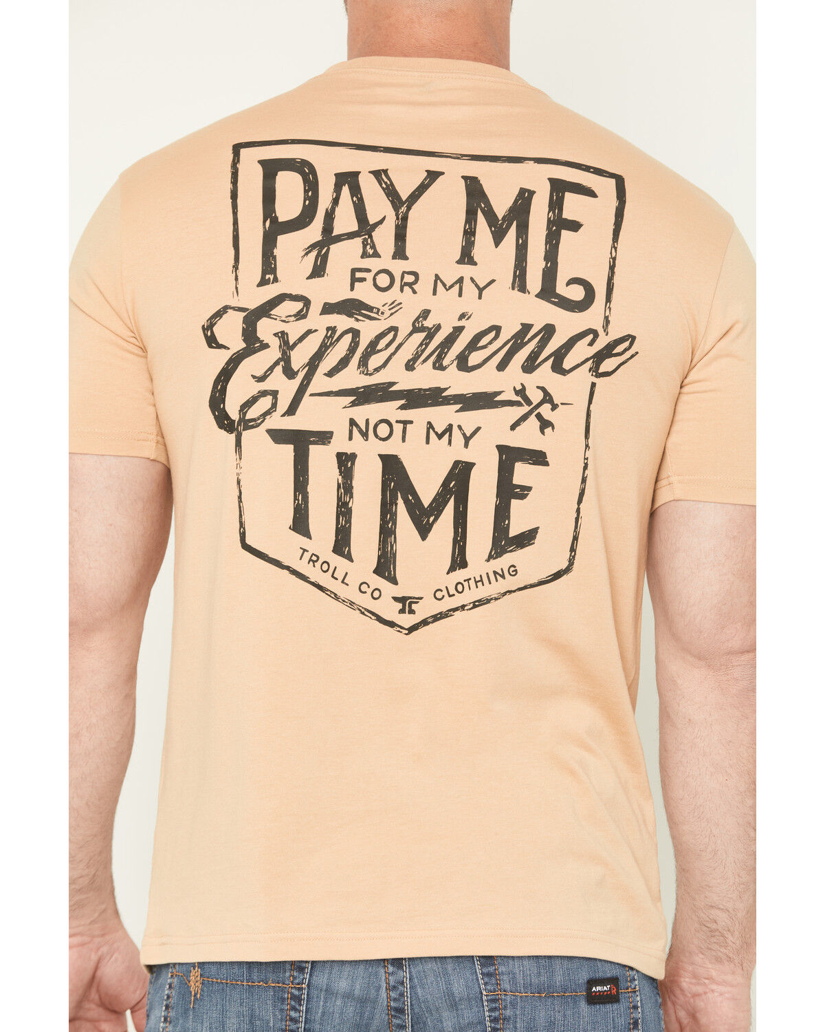 Image #3 - Troll Co Men's Pay Me Short Sleeve Graphic T-Shirt, Tan, hi-res