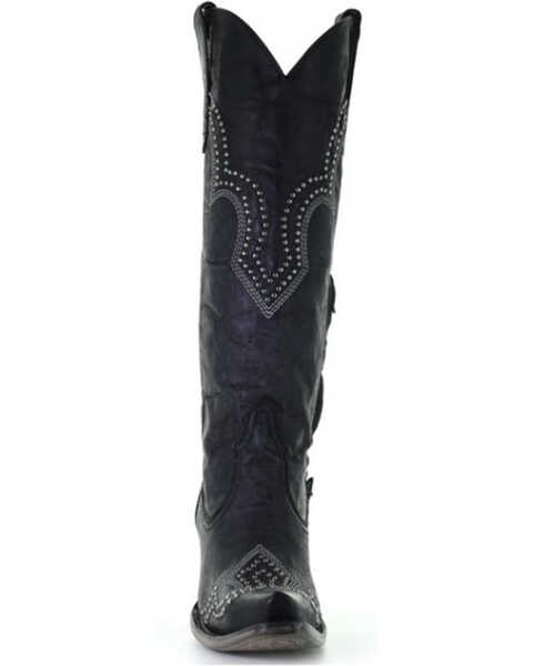 Image #4 - Corral Women's Black Embroidery Zipper Western Boots - Snip Toe, , hi-res
