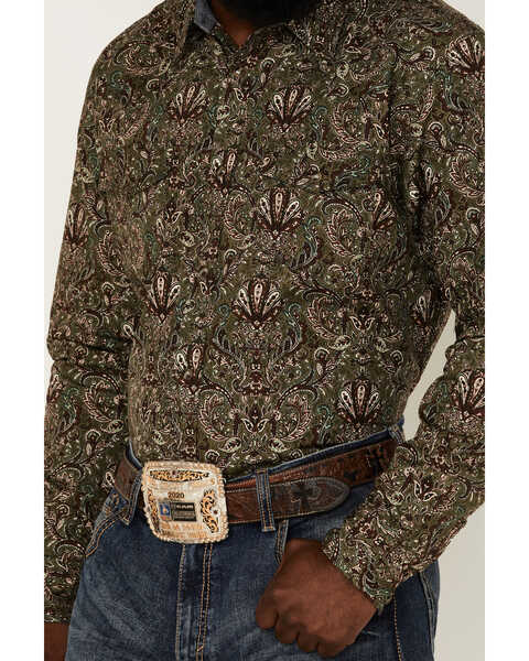 Image #3 - Cody James Men's Rio Sonora Paisley Print Long Sleeve Snap Western Shirt, Brown, hi-res
