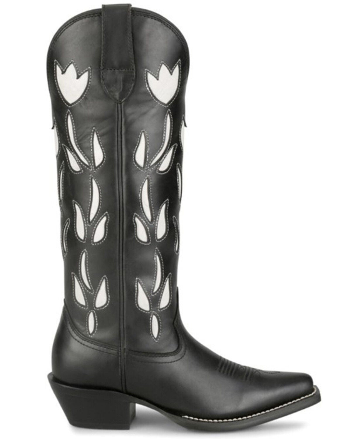 Image #2 - Justin Women's May Tall Western Boots - Snip Toe, Black, hi-res