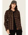Image #1 - Lucky Brand Workwear Women's Hunter Plaid Print Long Sleeve Button-Down Flannel Shirt, Burgundy, hi-res