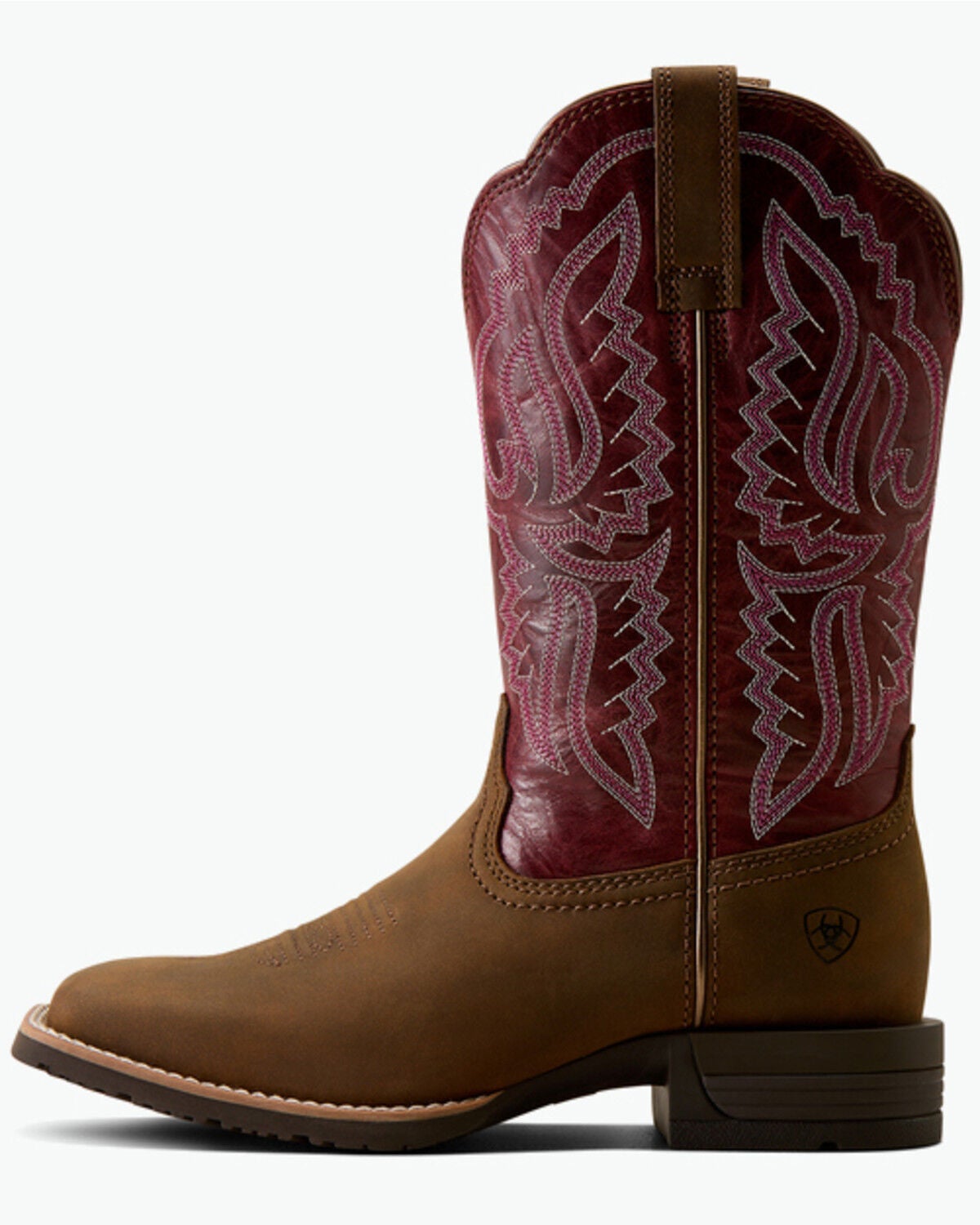 Image #2 - Ariat Women's Hybrid Ranchwork Performance Western Boots - Broad Square Toe, Brown, hi-res