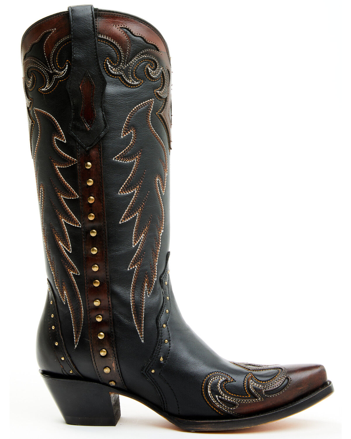 Image #2 - Corral Women's Triad Studded Western Boots - Snip Toe, Black, hi-res