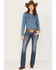 Image #1 - Rock & Roll Denim Women's Medium Wash Mid Rise Riding Bootcut Jeans, Medium Wash, hi-res