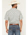 Image #4 - Gibson Trading Co Men's Time Warp Medallion Print Short Sleeve Snap Western Shirt - Big, Ivory, hi-res
