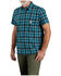 Image #1 - Carhartt Men's Rugged Flex® Relaxed Fit Lightweight Plaid Print Short Sleeve Button-Down Stretch Work Shirt, Navy, hi-res