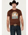 Image #1 - Rock & Roll Denim Men's Boot Barn Exclusive Reckless & Rowdy Short Sleeve Graphic T-Shirt , Brown, hi-res