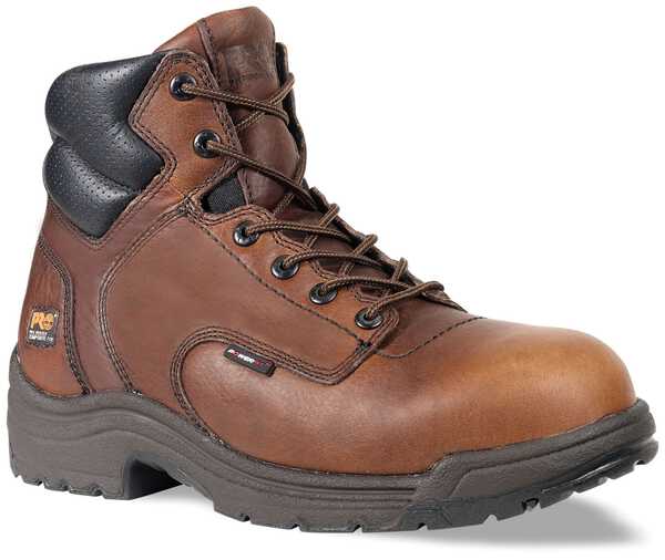 Image #1 - Timberland PRO Men's 6" TiTAN Work Boots - Composite Toe, Camel, hi-res