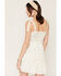 Image #4 - Ash & Violet Women's Floral Print Sleeveless Bow Strap Mini Dress, Ivory, hi-res