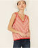 Image #3 - Wrangler Women's Red Striped Sweater Knit Tank Top , Red, hi-res