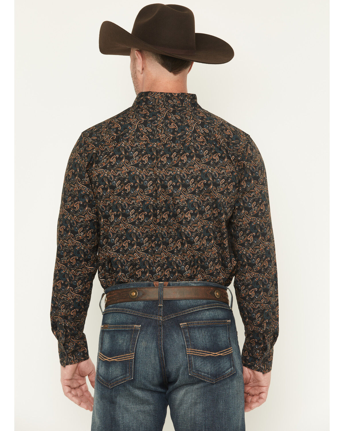 Image #4 - Cody James Men's Cumberland Paisley Print Long Sleeve Button-Down Stretch Western Shirt, Black, hi-res