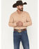 Image #1 - Ariat Men's Burnis Geo Print Long Sleeve Button-Down Western Shirt - Tall, Tan, hi-res