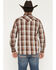Image #4 - Moonshine Spirit&reg; Men's Claim Jump Plaid Print Snap Western Shirt, Brown, hi-res