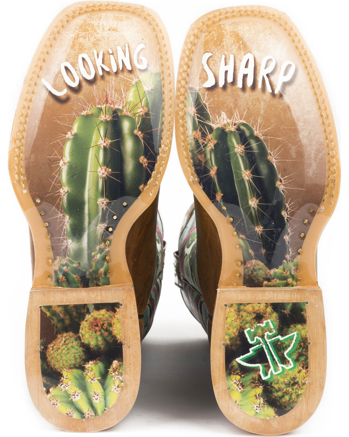 Image #2 - Tin Haul Women's Cactilicious Looking Sharp Sole Western Boots - Broad Square Toe, Brown, hi-res