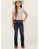 Image #1 - Shyanne Girls' Dark Wash Lace Pockets Bootcut Stretch Denim Jeans, Dark Wash, hi-res