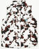 Image #1 - Cowgirl Hardware Toddler Girls' Cow Print Sleeveless Snap Western Shirt, White, hi-res